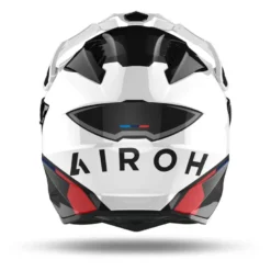 Kask integralny AIROH COMMANDER FACTOR WHITE GLOSS biały niebieski czerwony czarny szary