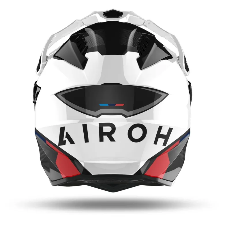 Kask integralny AIROH COMMANDER FACTOR WHITE GLOSS biały niebieski czerwony czarny szary