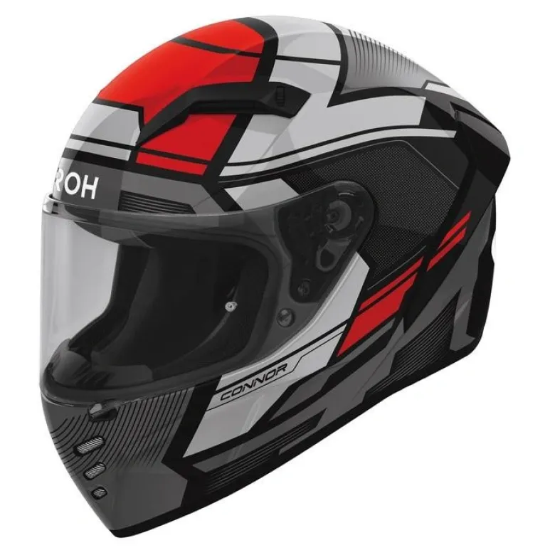Kask integralny AIROH CONNOR EGO RED GLOSS czarny szary czerwony