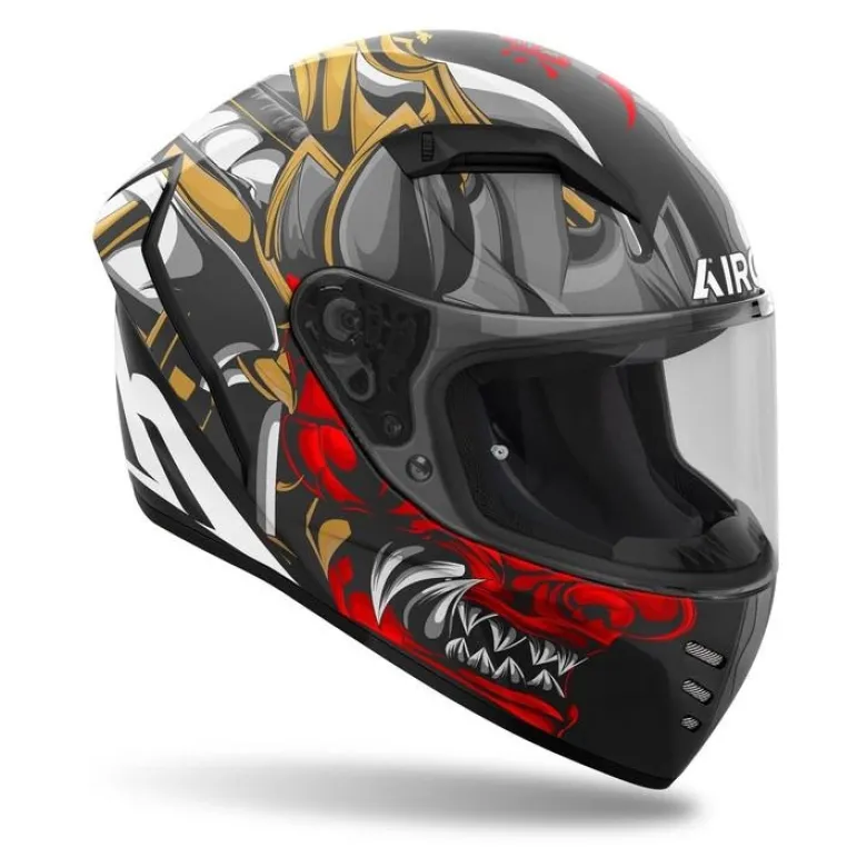 Kask integralny AIROH CONNOR SAMURAI MATT szary złoty czerwony