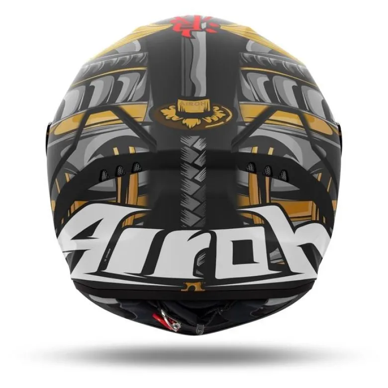 Kask integralny AIROH CONNOR SAMURAI MATT szary złoty czerwony