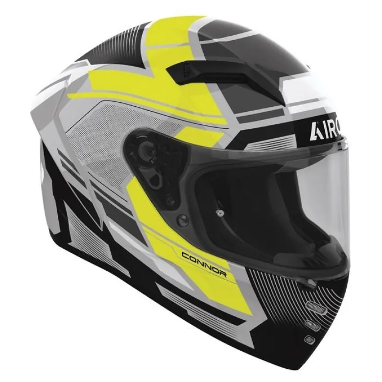 Kask integralny AIROH CONNOR EGO YELLOW GLOSS czarny szary żółty