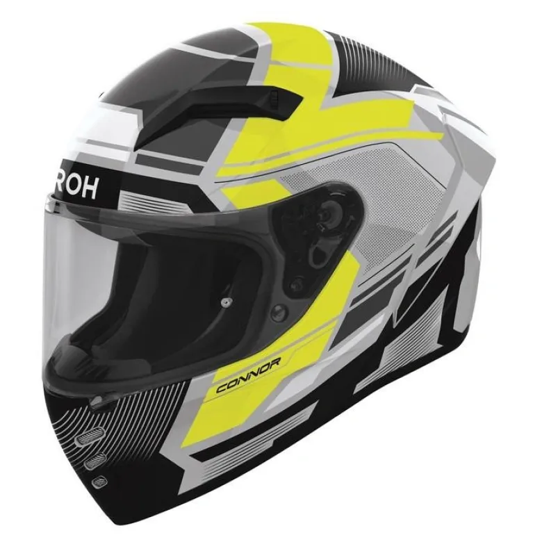 Kask integralny AIROH CONNOR EGO YELLOW GLOSS czarny szary żółty