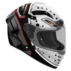 Kask integralny AIROH CONNOR MASKER GLOSS czarny szary biały czerwony