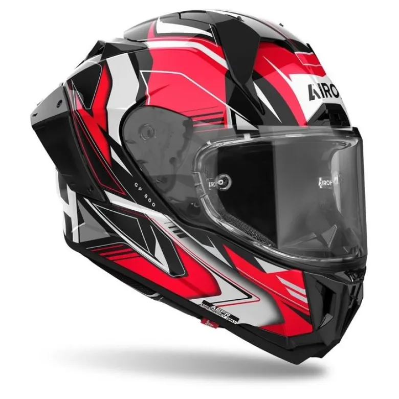 Kask integralny AIROH GP800 MUST RED GLOSS czerwony szary biały czarny