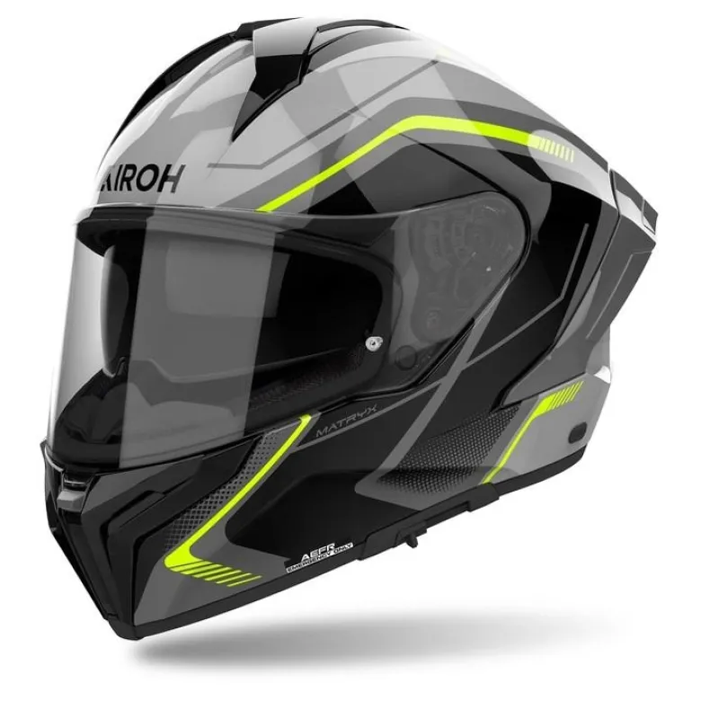 Kask integralny AIROH MATRYX WIDE YELLOW GLOSS żółty fluo szary czarny