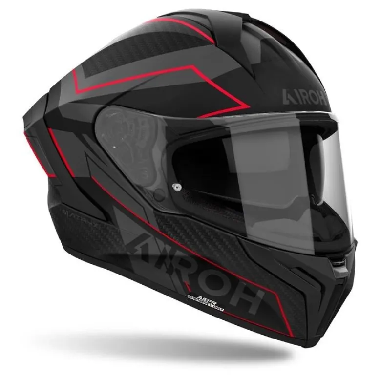 Kask integralny AIROH MATRYX SENTINEL RED MATT czerwony szary czarny