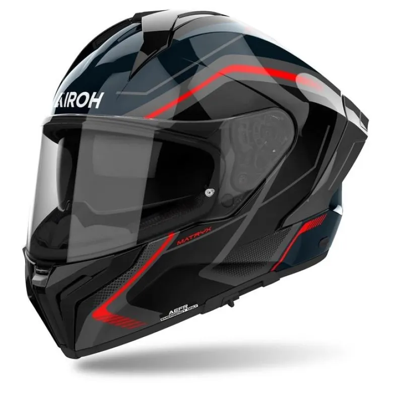 Kask integralny AIROH MATRYX WIDE RED GLOSS czerwony szary czarny