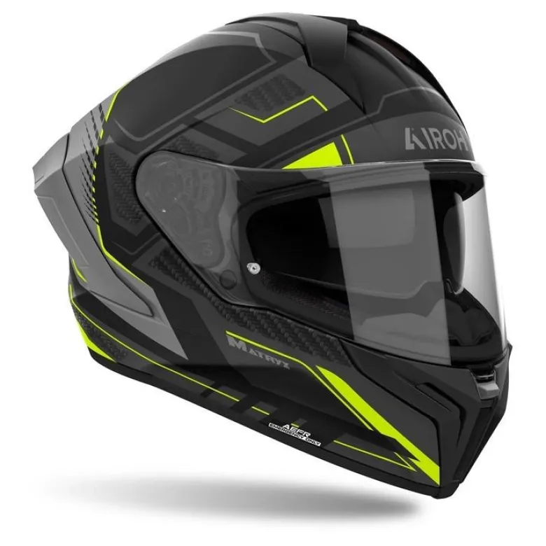 Kask integralny AIROH MATRYX ROCKET YELLOW MATT żółty fluo szary czarny