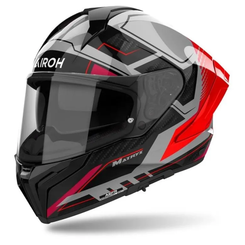 Kask integralny AIROH MATRYX ROCKET RED GLOSS czerwony szary czarny