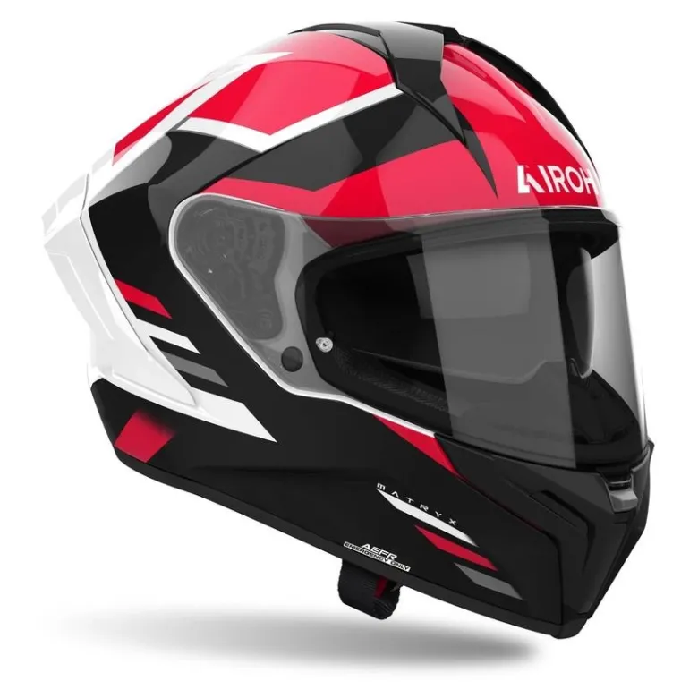 Kask integralny AIROH MATRYX THRON RED GLOSS czerwony biały czarny