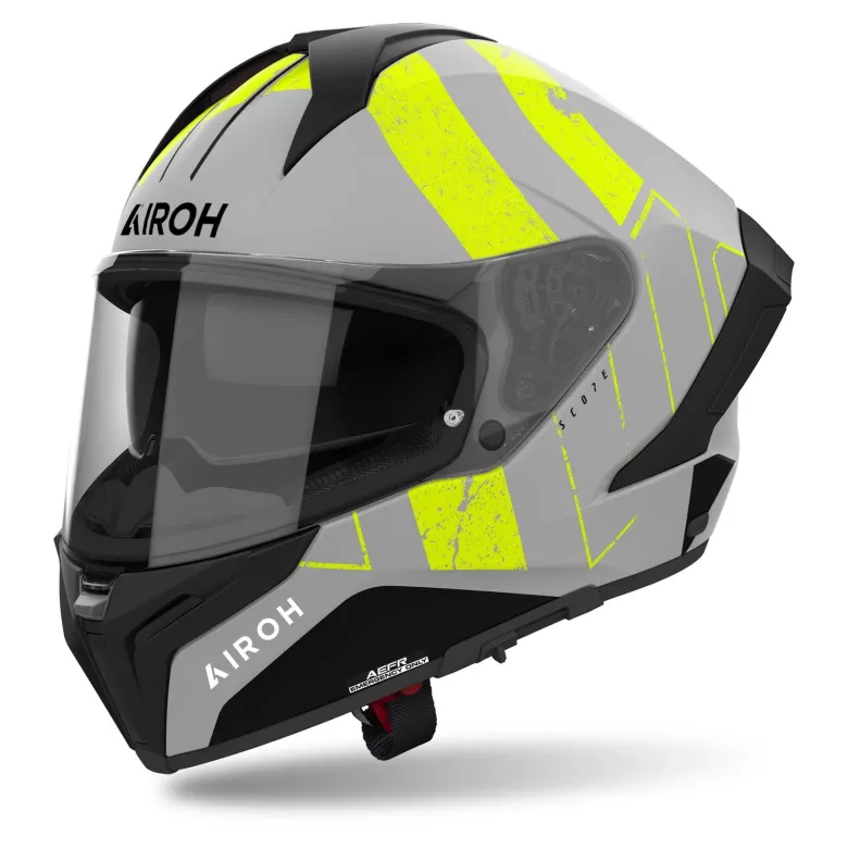 Kask integralny AIROH MATRYX SCOPE YELLOW MATT szary żółty fluo czarny