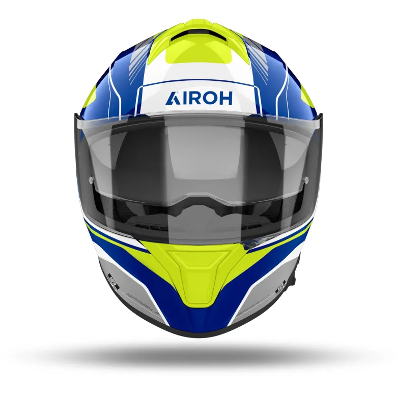 Kask integralny AIROH SPARK 2 CHRONO BLUE/YELLOW GLOSS niebieski żółty fluo szary biały