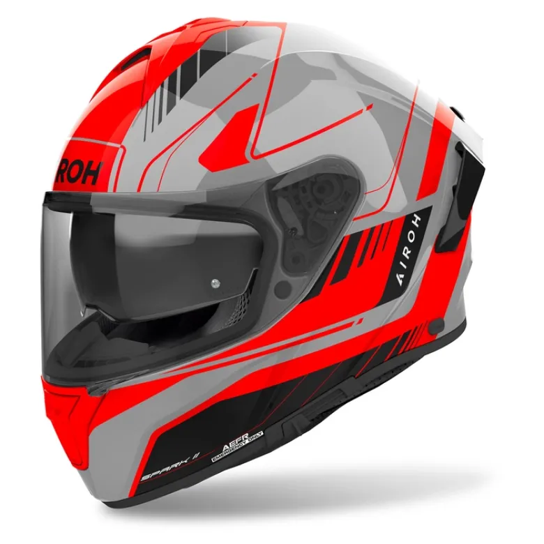 Kask integralny AIROH SPARK 2 CHRONO ORANGE GLOSS pomarańczowy fluo szary czarny