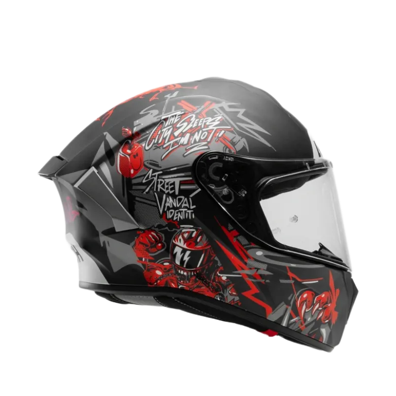 Kask integralny AIROH SPARK 2 CRUZE BLACK GREY MATT czarny szary czerwony