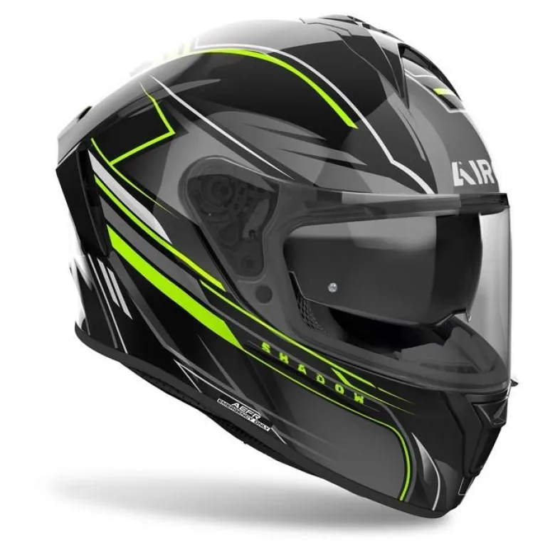 Kask integralny AIROH SPARK 2 SHADOW YELLOW GLOSS żółty fluo szary