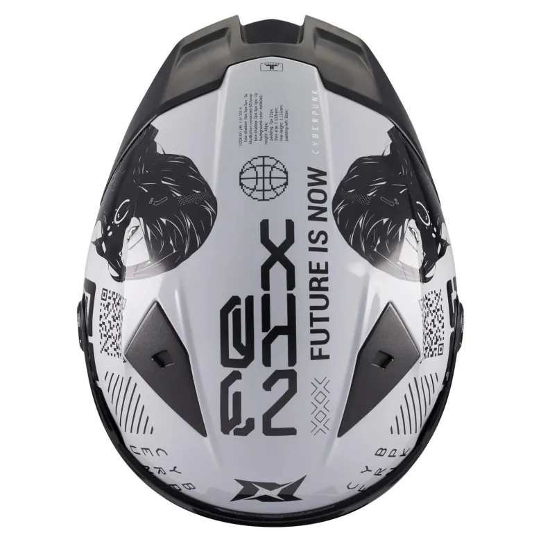 Kask integralny AXXIS FENIX CYBERPUNK C4 GLOSS szary czarny