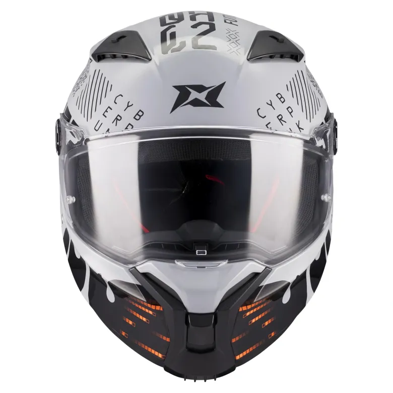 Kask integralny AXXIS FENIX CYBERPUNK C4 GLOSS szary czarny