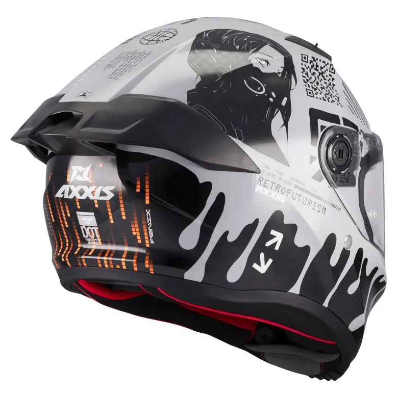Kask integralny AXXIS FENIX CYBERPUNK C4 GLOSS szary czarny