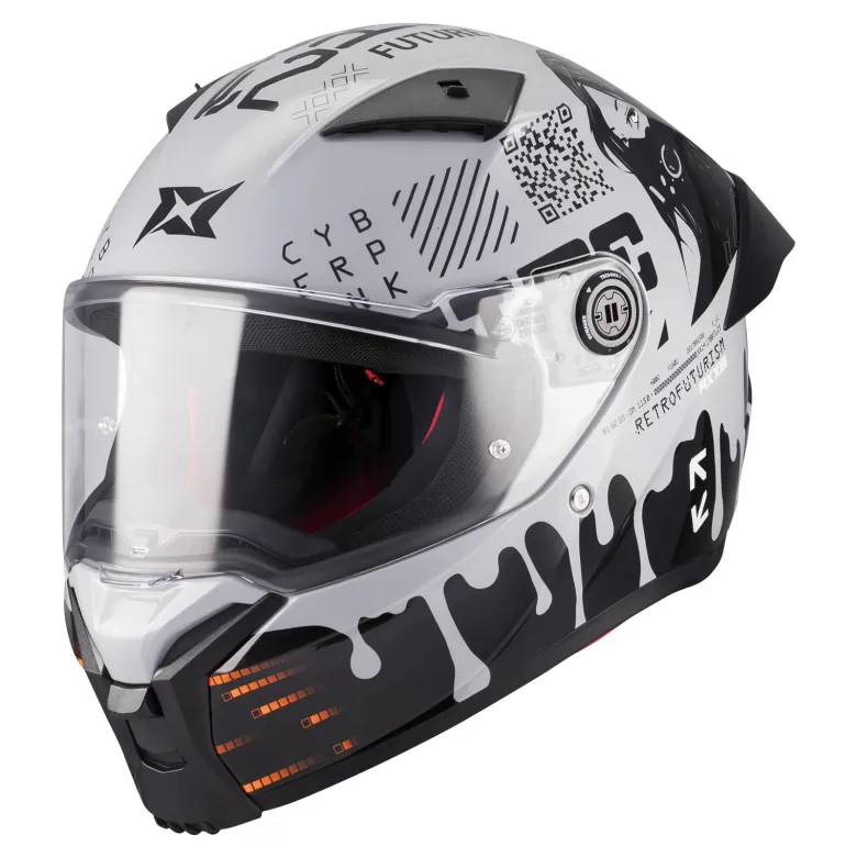 Kask integralny AXXIS FENIX CYBERPUNK C4 GLOSS szary czarny