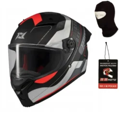 Kask integralny AXXIS FENIX ORK B5 MATT czarny czerwony szary