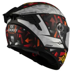 Kask integralny AXXIS HAWK EVO SV SKETCHBOOK B2 MATT czerwony czarny biały