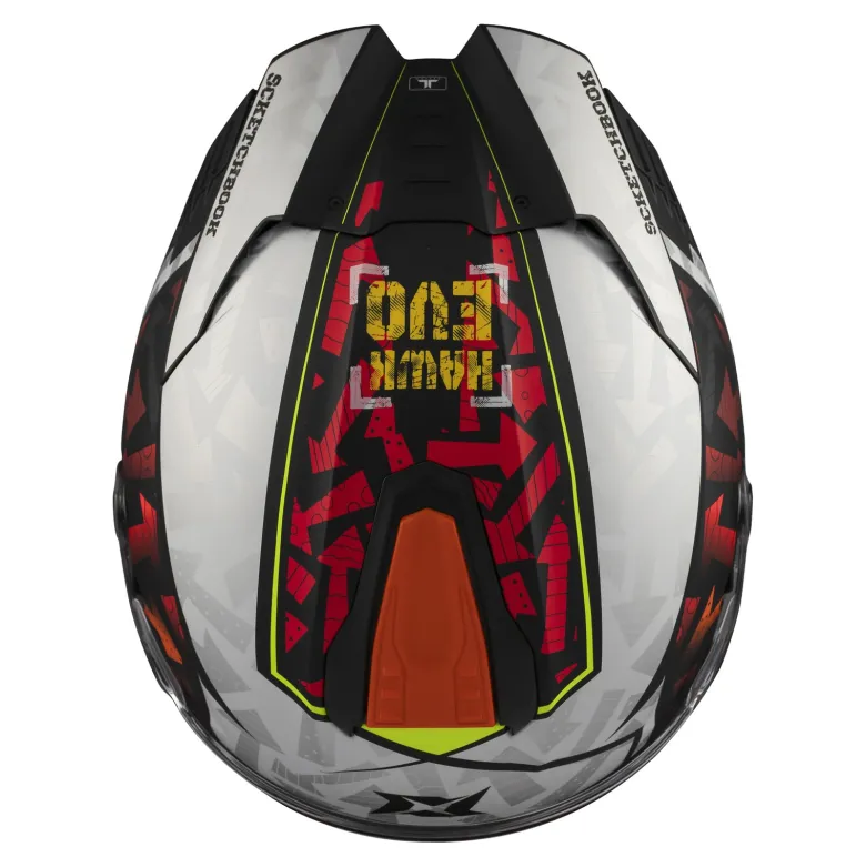 Kask integralny AXXIS HAWK EVO SV SKETCHBOOK B2 MATT czerwony czarny biały