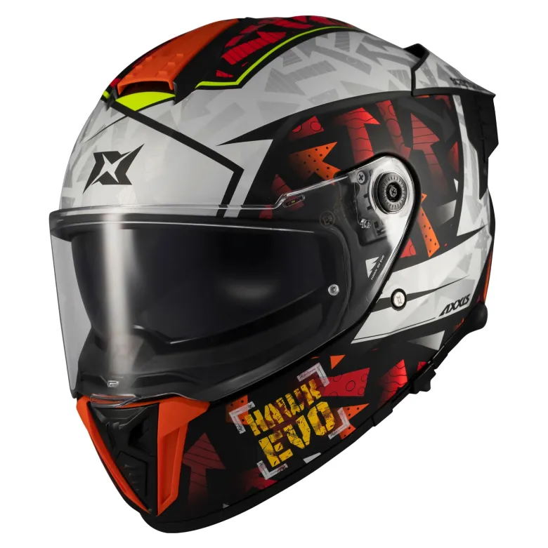 Kask integralny AXXIS HAWK EVO SV SKETCHBOOK B2 MATT czerwony czarny biały