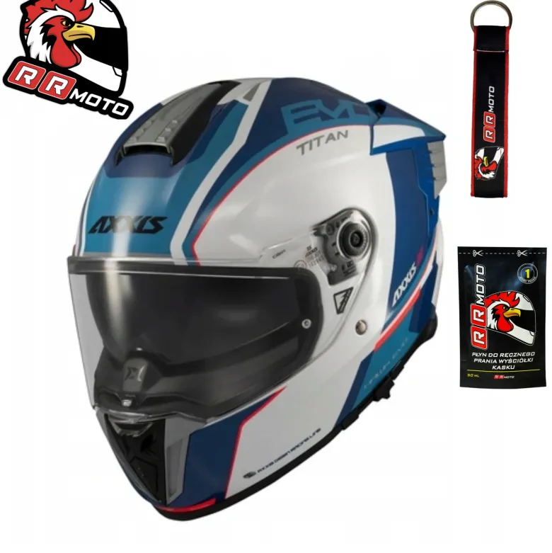 Kask integralny AXXIS HAWK EVO SV TITAN A7 GLOSS BLUE niebieski biały