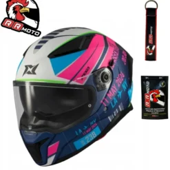 Kask integralny AXXIS PANTHER SV PASSENGER C8 MATT niebieski różowy zielony szary