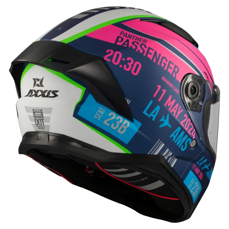 Kask integralny AXXIS PANTHER SV PASSENGER C8 MATT niebieski różowy zielony szary
