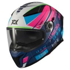 Kask integralny AXXIS PANTHER SV PASSENGER C8 MATT niebieski różowy zielony szary