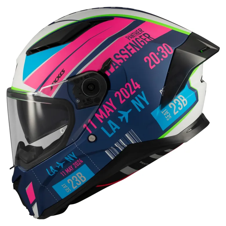 Kask integralny AXXIS PANTHER SV PASSENGER C8 MATT niebieski różowy zielony szary