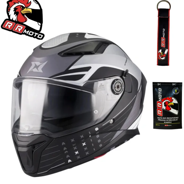 Kask integralny AXXIS PANTHER SV DIMENSION B0 MATT szary czarny biały
