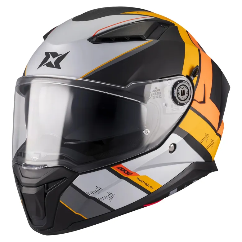 Kask integralny AXXIS PANTHER SV VALVE B4 MATT żółty pomarańczowy szary czarny