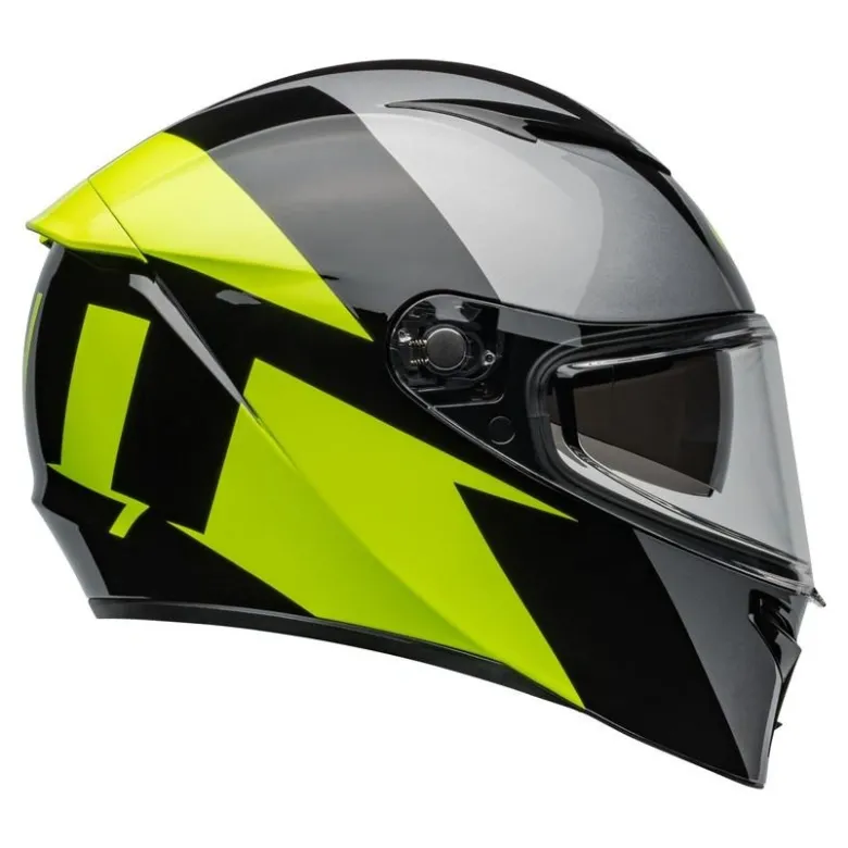 Kask integralny BELL LITHIUM ECE6 SHEAR METALLIC GREY RETINA czarny szary żółty fluo