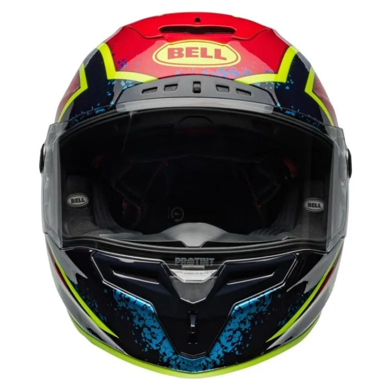 Kask integralny BELL RACESTAR DLX XENON BLUE RETINA czarny czerwony niebieski żółty fluo