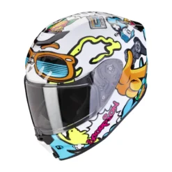 Kask integralny dziecięcy SCORPION EXO-JNR FUN WHITE/BLUE biały niebieski
