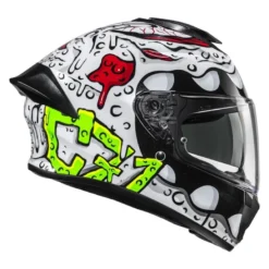 Kask integralny HJC C71 SQUEEZE WHITE/GREEN biały zielony fluo czerwony żółty czarny