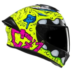 Kask integralny HJC C71 SQUEEZE YELLOW/PINK żółty fluo różowy niebieski czarny