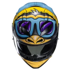 Kask integralny HJC F71 MONKEY DJ BLUE/ORANGE niebieski pomarańczowy