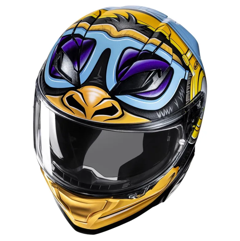 Kask integralny HJC F71 MONKEY DJ BLUE/ORANGE niebieski pomarańczowy