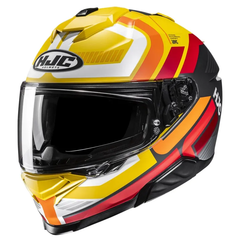 Kask integralny HJC I71 VIZ YELLOW/RED żółty czerwony