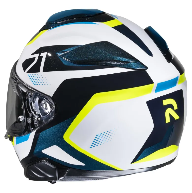 Kask integralny HJC RPHA 71 HAPEL BLUE/YELLOW niebieski żółty fluo biały czarny