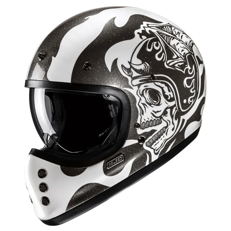 Kask integralny HJC V60 FLAME BLACK/WHITE czarny biały