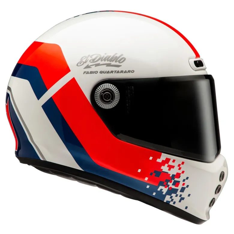 Kask integralny HJC V10 FQ20 RETRO WHITE/RED/BLUE biały czerwony niebieski