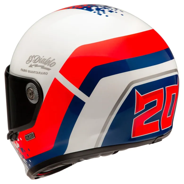 Kask integralny HJC V10 FQ20 RETRO WHITE/RED/BLUE biały czerwony niebieski