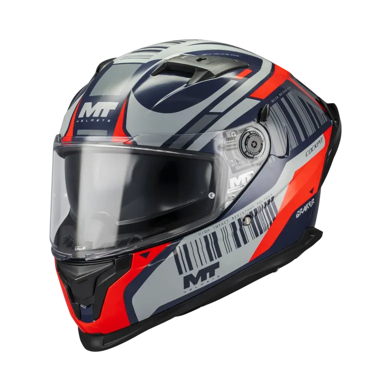 Kask integralny MT BRAKER SV COCKPIT RED/GREY/BLUE czerwony szary granatowy
