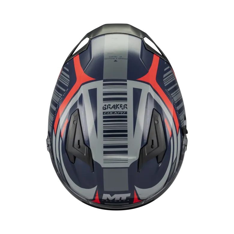 Kask integralny MT BRAKER SV COCKPIT RED/GREY/BLUE czerwony szary granatowy