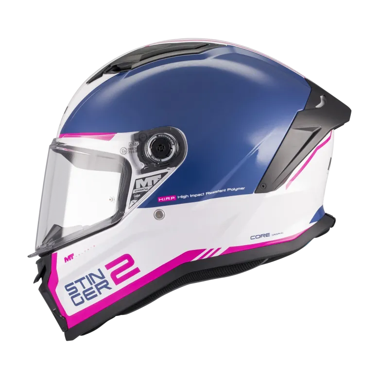 Kask integralny MT STINGER 2 CORE WHITE/BLUE biały niebieski